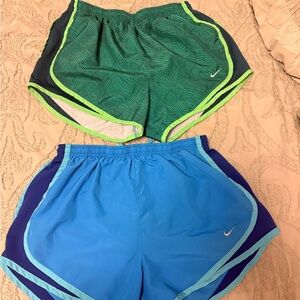 Nike Green and Blue Running Shorts Duo